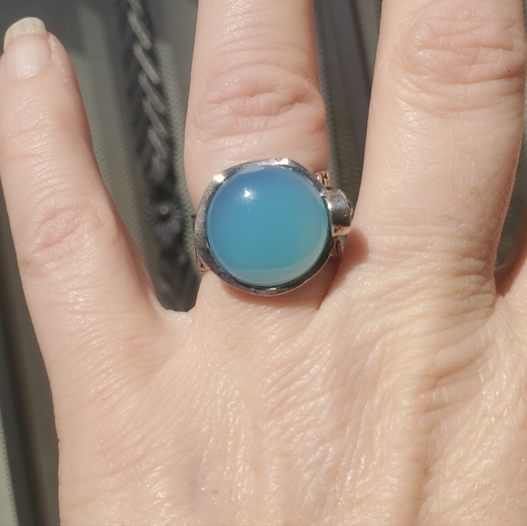 New Chalcedony Adjustable 925 Silver Ring. - Picture 12 of 12